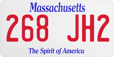 MA license plate 268JH2