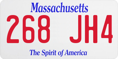 MA license plate 268JH4
