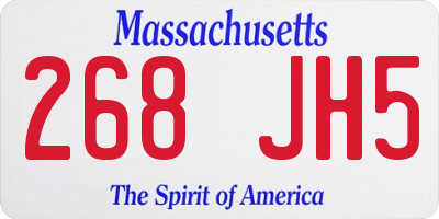 MA license plate 268JH5