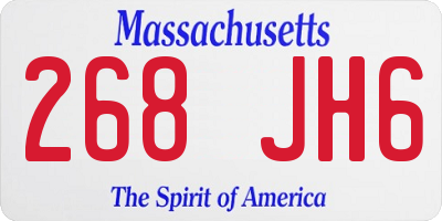 MA license plate 268JH6