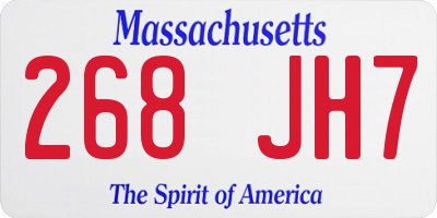 MA license plate 268JH7