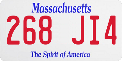 MA license plate 268JI4