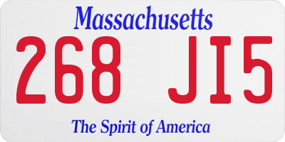 MA license plate 268JI5