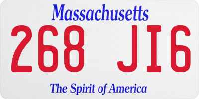 MA license plate 268JI6