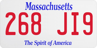 MA license plate 268JI9