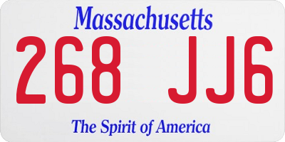 MA license plate 268JJ6