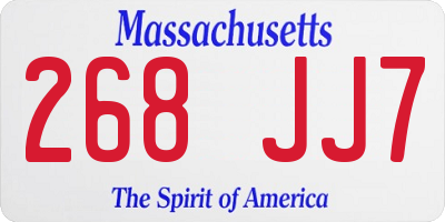 MA license plate 268JJ7