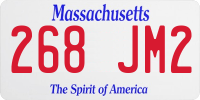 MA license plate 268JM2