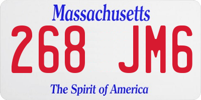 MA license plate 268JM6
