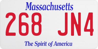MA license plate 268JN4