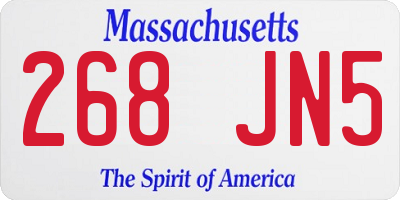 MA license plate 268JN5