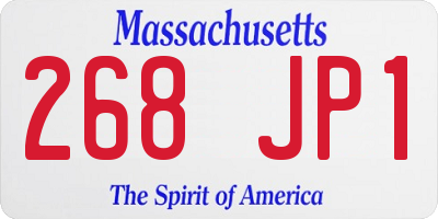 MA license plate 268JP1