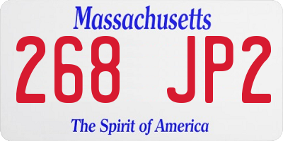 MA license plate 268JP2