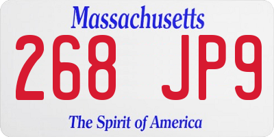 MA license plate 268JP9
