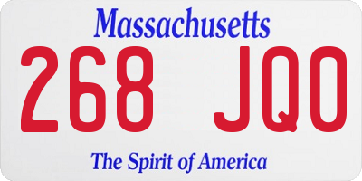 MA license plate 268JQ0