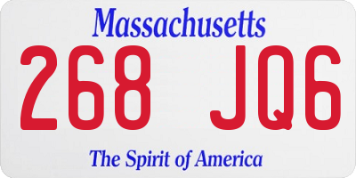 MA license plate 268JQ6