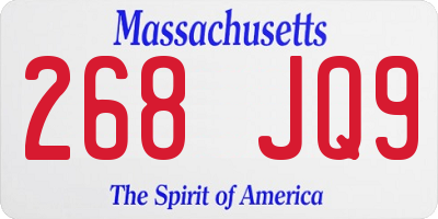 MA license plate 268JQ9