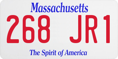 MA license plate 268JR1