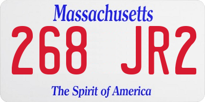 MA license plate 268JR2