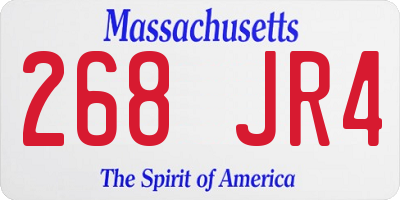 MA license plate 268JR4