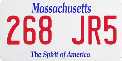 MA license plate 268JR5