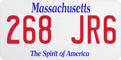 MA license plate 268JR6