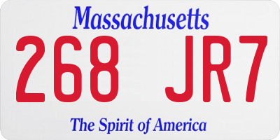 MA license plate 268JR7