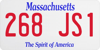 MA license plate 268JS1