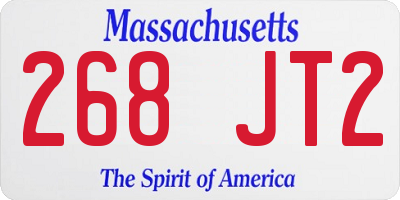 MA license plate 268JT2