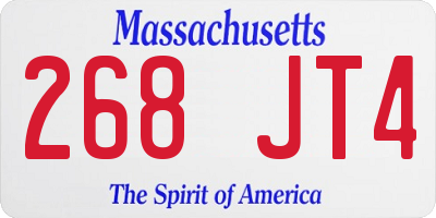 MA license plate 268JT4