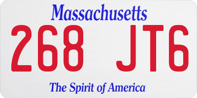 MA license plate 268JT6