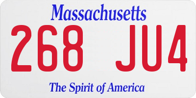 MA license plate 268JU4