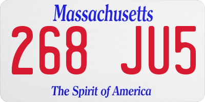 MA license plate 268JU5