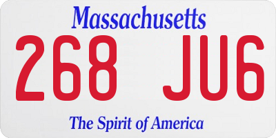 MA license plate 268JU6