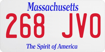 MA license plate 268JV0