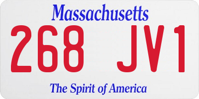 MA license plate 268JV1