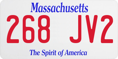 MA license plate 268JV2