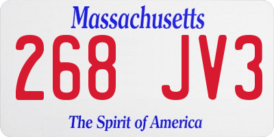 MA license plate 268JV3