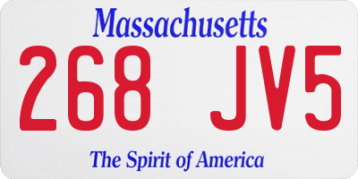 MA license plate 268JV5