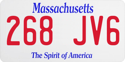 MA license plate 268JV6