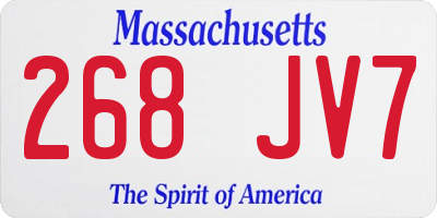 MA license plate 268JV7