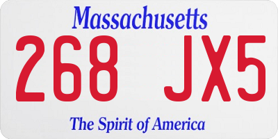 MA license plate 268JX5