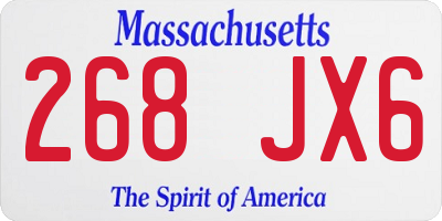 MA license plate 268JX6