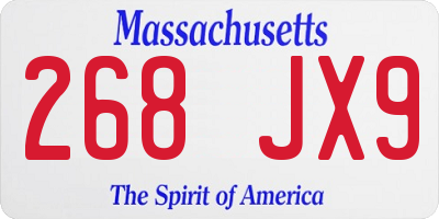 MA license plate 268JX9
