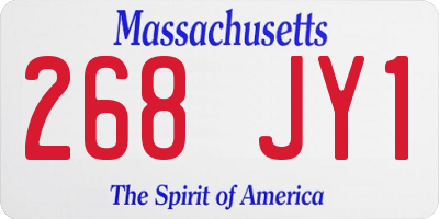 MA license plate 268JY1