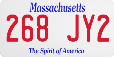 MA license plate 268JY2