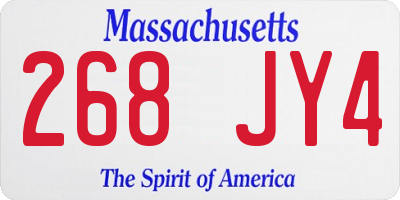 MA license plate 268JY4