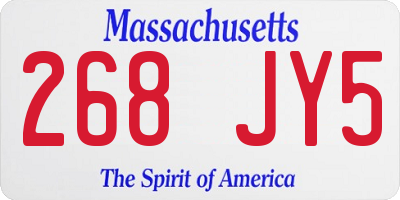 MA license plate 268JY5