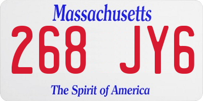 MA license plate 268JY6