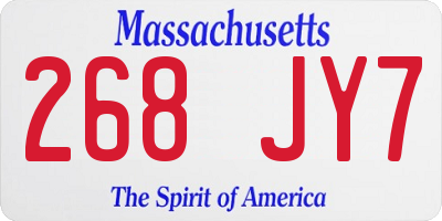 MA license plate 268JY7